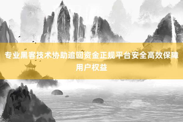 专业黑客技术协助追回资金正规平台安全高效保障用户权益