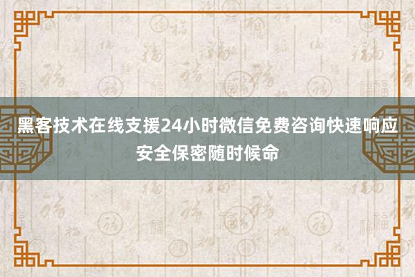 黑客技术在线支援24小时微信免费咨询快速响应安全保密随时候命